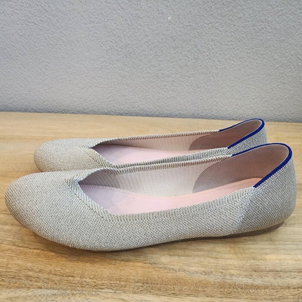 Rothy's Shoes Womens Size 12 Beige Point Flats Sustainable Washable Comfort - Picture 5 of 11